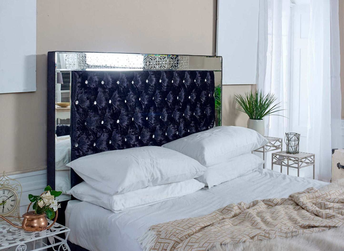 Mirrored bed