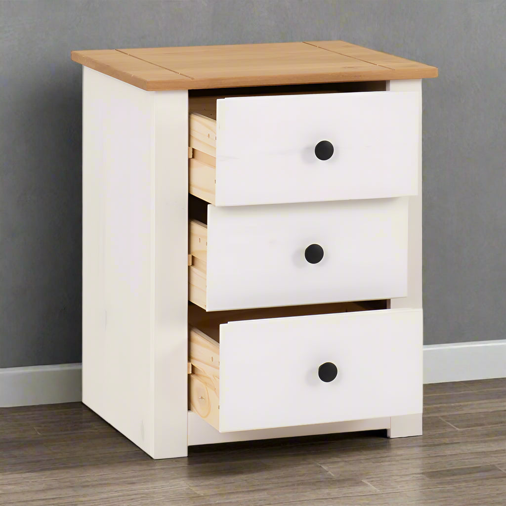 Panama 3 Drawer Bedside Chest