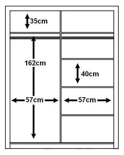 Arti AR-06 - 2 Sliding Door Wardrobe 120cm Eco Sleep